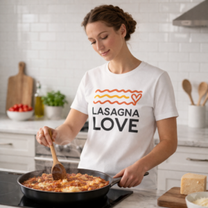 Effortless Style and Comfort with the Lasagna Love Women’s Premium Favorite Tee! 💛🍝