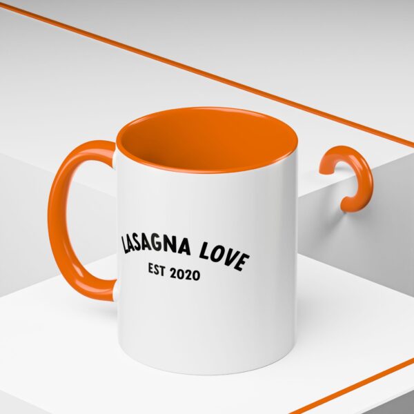 Lasagna Love 5th Birthday Colorful Accent Mug 🎉 - Image 4