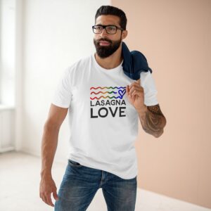 Men's Lasagna Love Pride Tee 🌈🧡 Celebrate Love, Feed with Pride