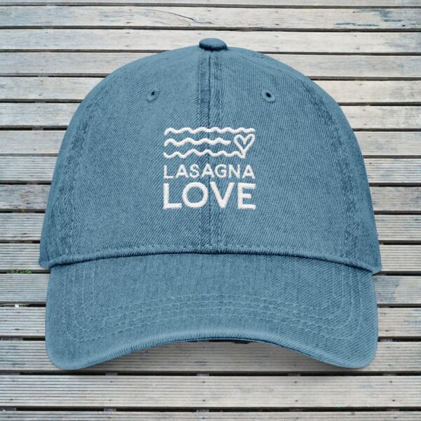Lasagna Love 🧢 Embroidered Denim Hat Topped with Kindness 🧡🍝🧢😎✨
