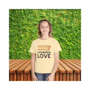 🍝 Big Heart. Bold Kindness. Lasagna Love Kids Tee 💛
