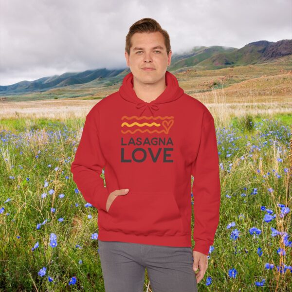 *For Australia Residents*  🇦🇺💛  Snuggle Up in Style with the Lasagna Love Unisex Hooded Sweatshirt! 💛🍝 - Image 9