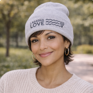 Top It with Kindness 💛🧢 Embroidered Lasagna Love Beanie