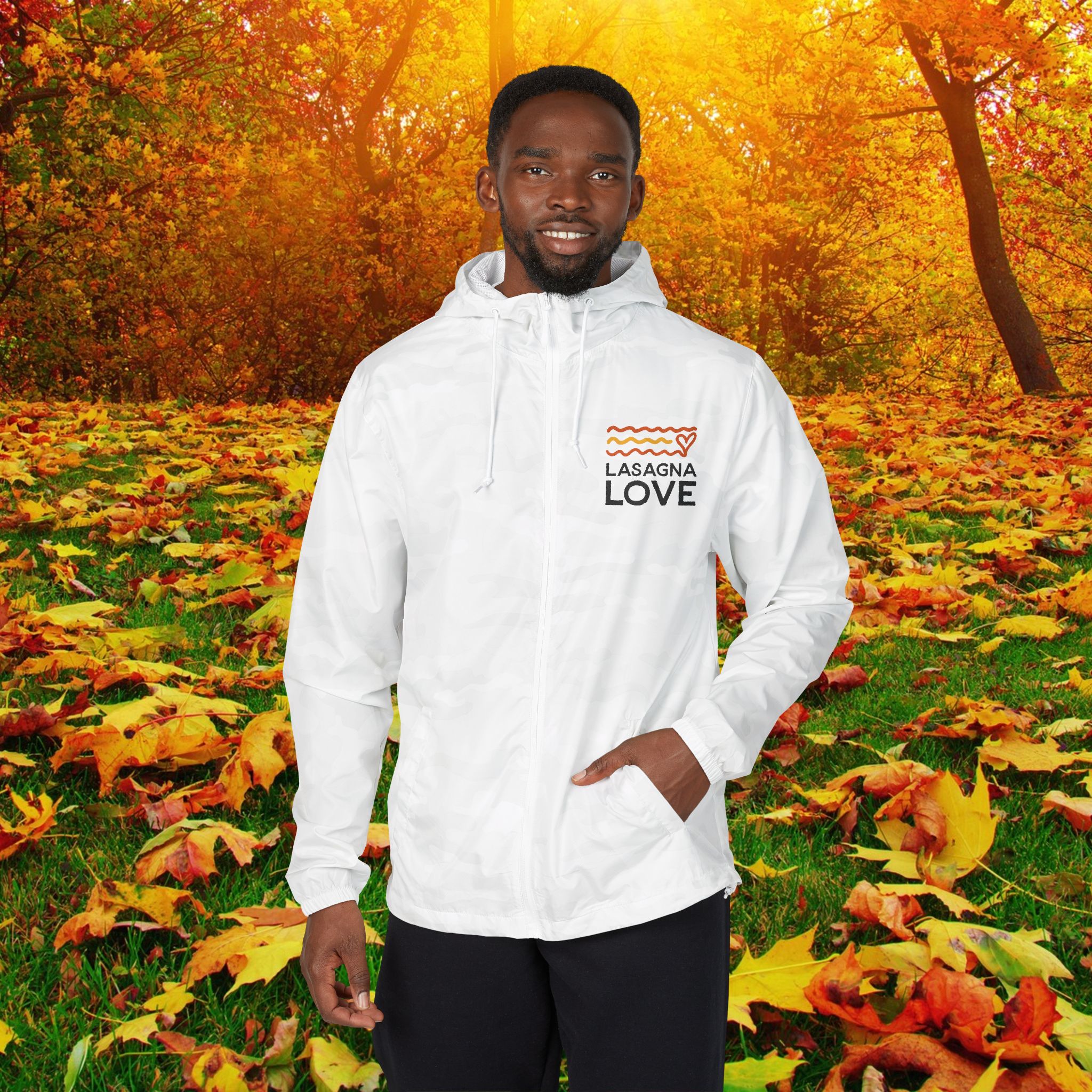 โZip into kindness ๐โthis unisex Lasagna Love windbreaker is light, comfy, and made for everyday adventures.โ - Image 3