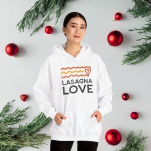 Snuggle Up in Style with the Lasagna Love Unisex Hooded Sweatshirt! 💛🍝