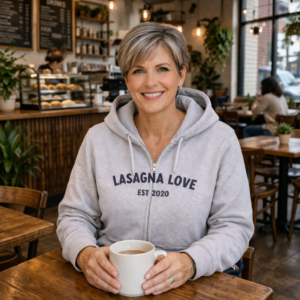 Zip Into Kindness 💛🍝 — Lasagna Love Unisex Hoodie