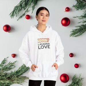 Snuggle Up in Style with the Lasagna Love Unisex Hooded Sweatshirt! 💛🍝