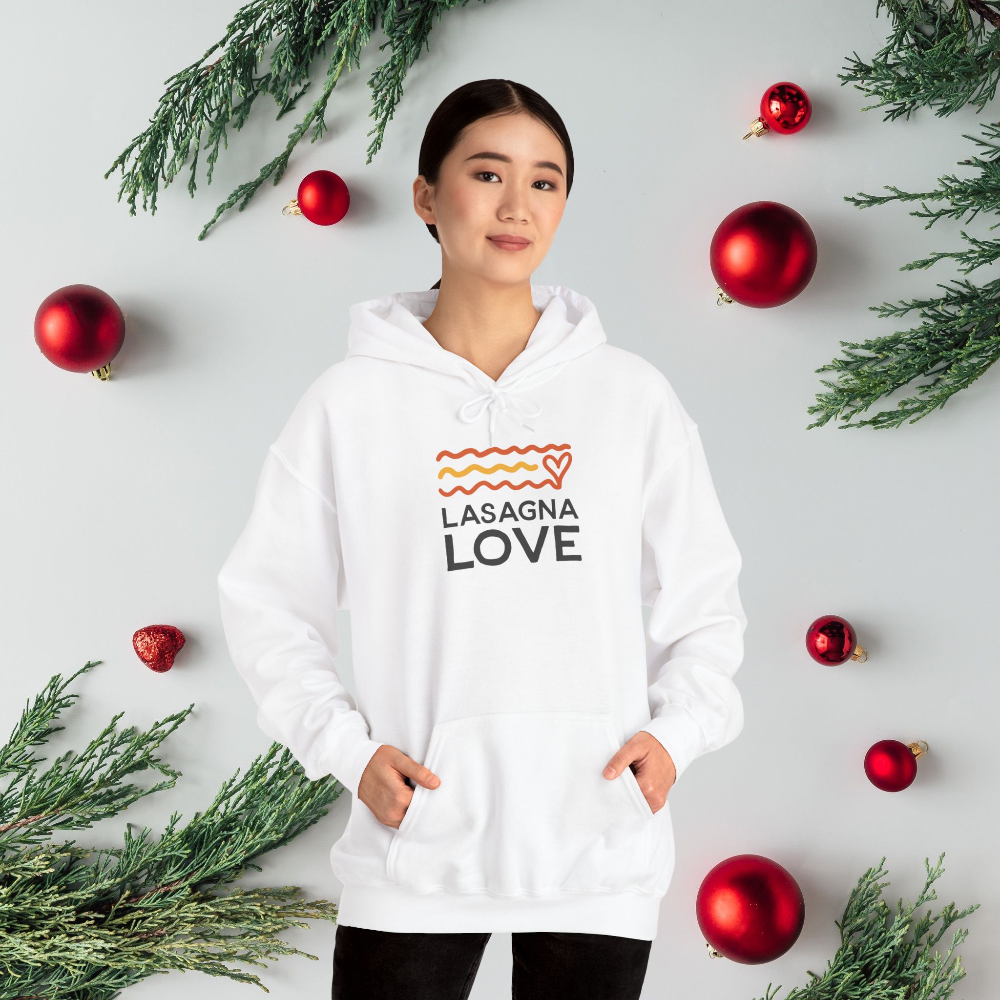 Snuggle Up in Style with the Lasagna Love Unisex Hooded Sweatshirt! ππ