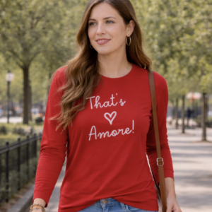 That’s Amore 🤍🍝 Unisex Long Sleeve Tee — Logo on Back | Lasagna Love