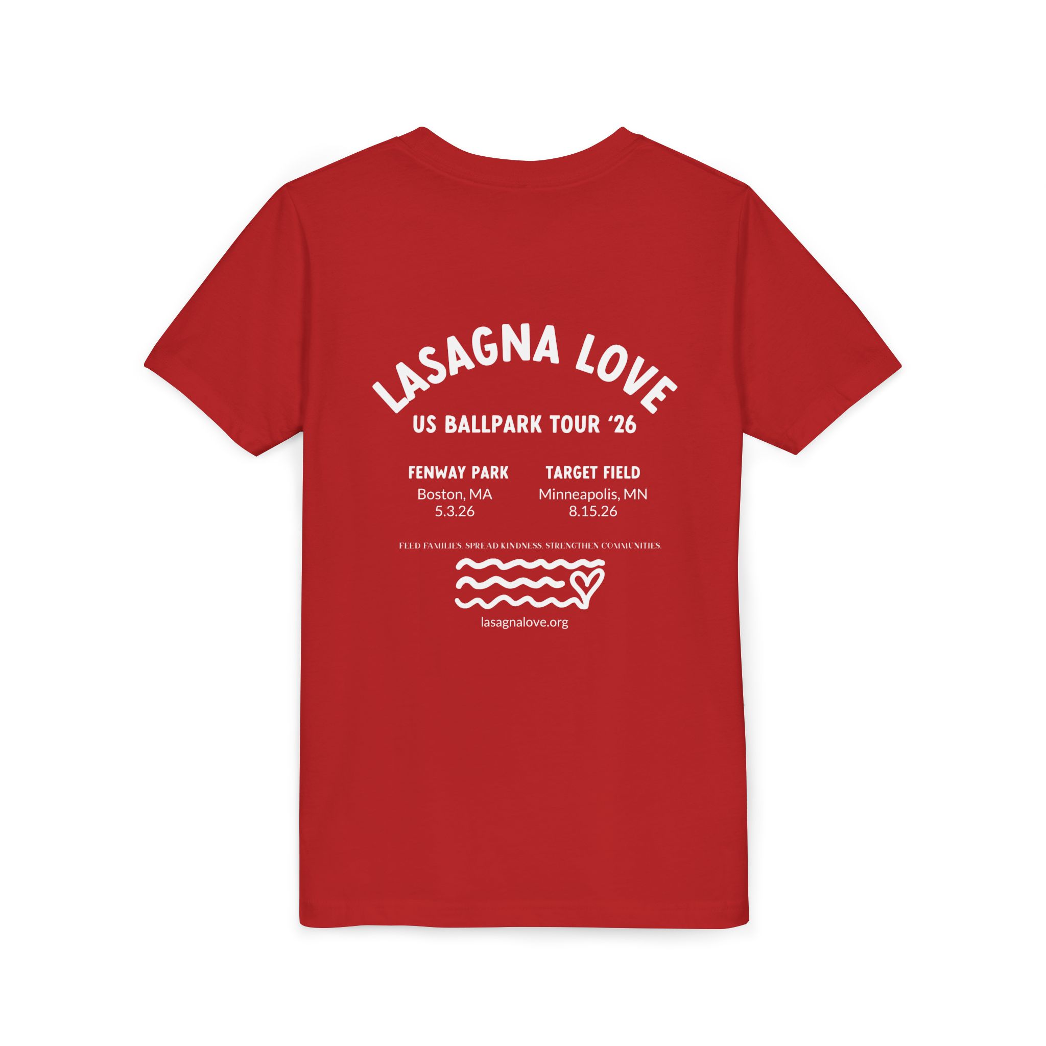 Youth - Lasagna Love at Fenway Park – Community Day Shirt (2026 Ballpark Tour Edition) - Image 3
