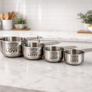 Measure with Love 🍝💛 – Stainless Steel Measuring Cup Set