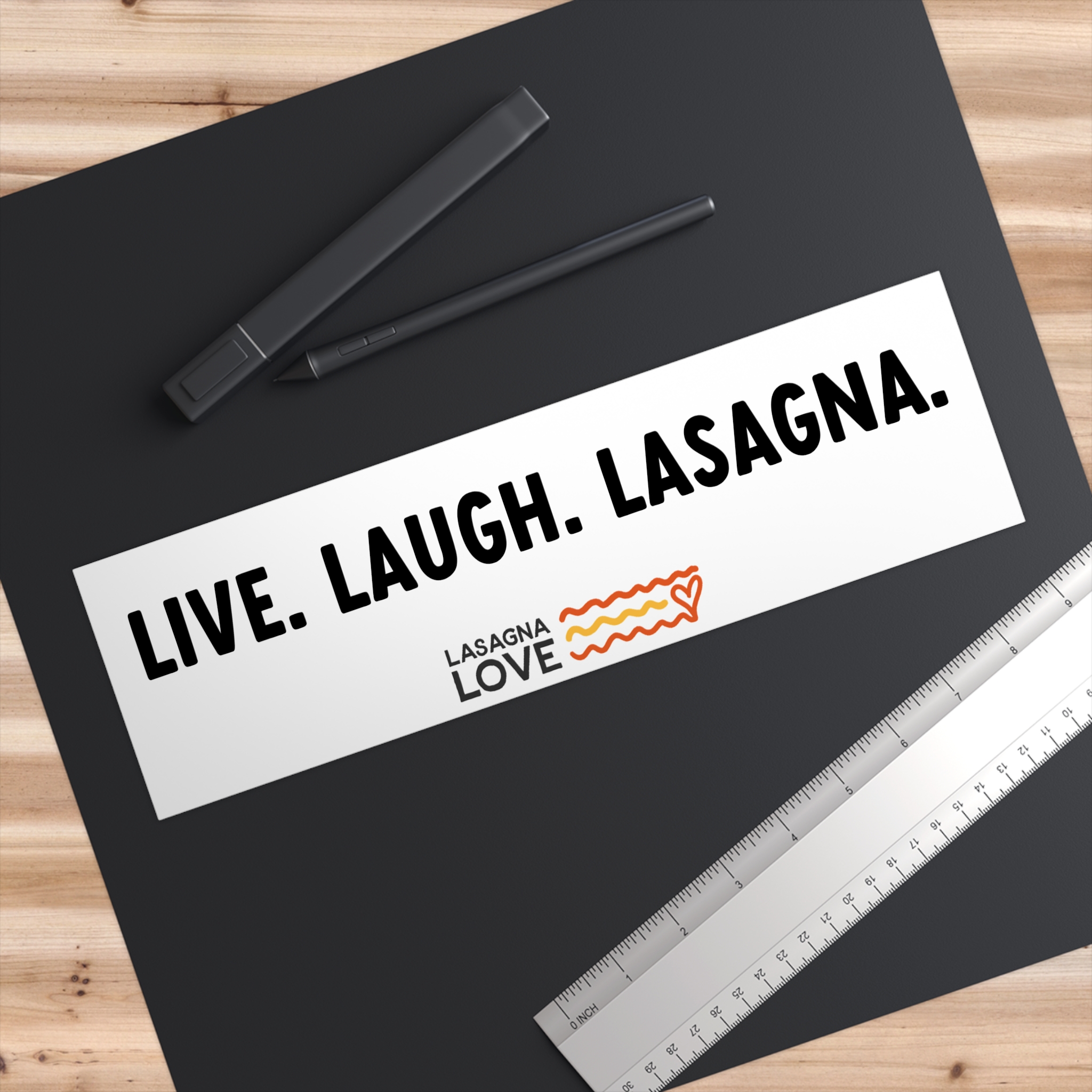 Live. Laugh. Lasagna. Bumper Sticker — Funny Foodie Car Decal (Lasagna Love) - Image 3