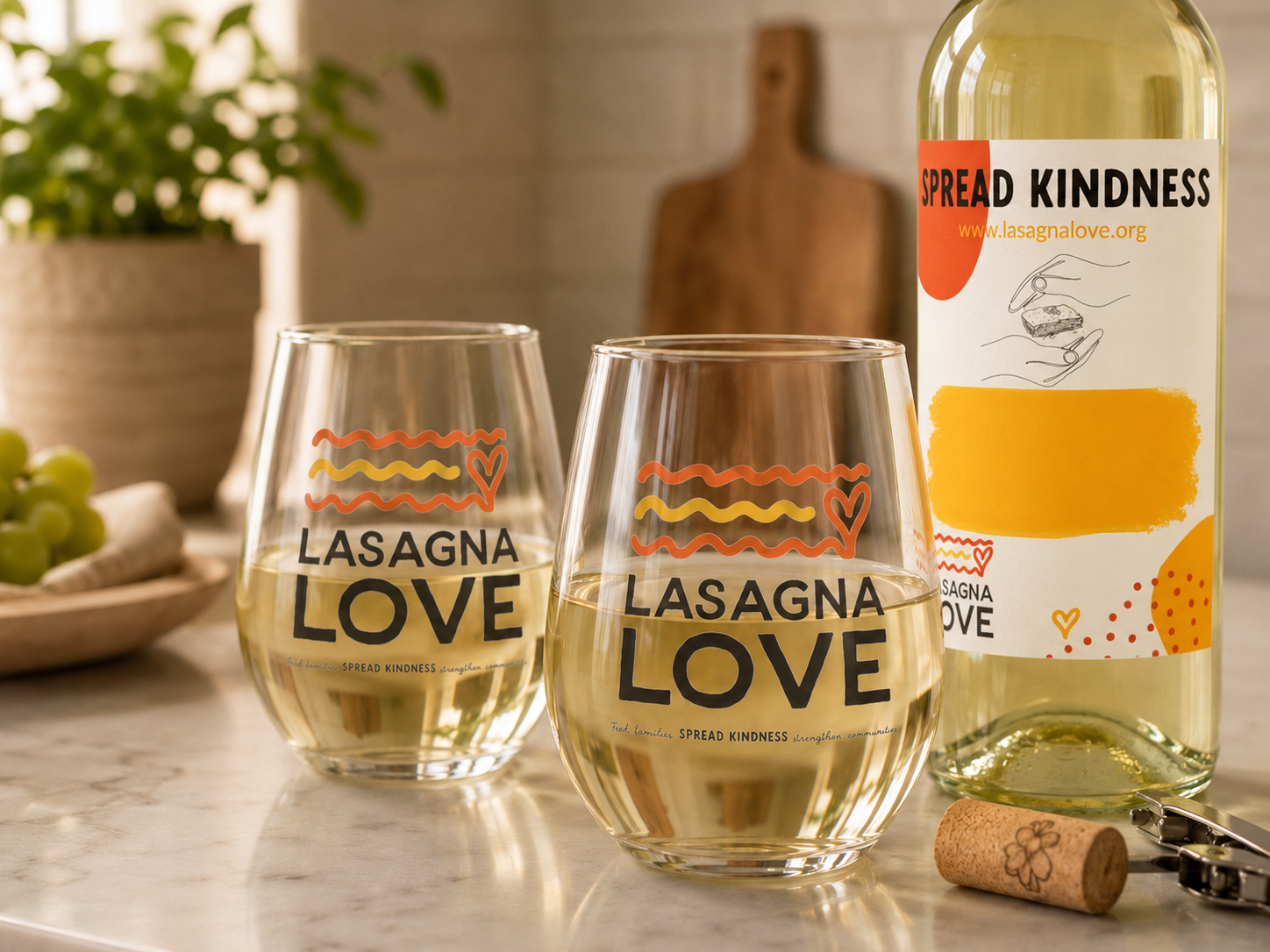 ๐ท๐งก Lasagna Love Stemless Wine Glass (Pair with Old York Cellars Customized LL Wines!)