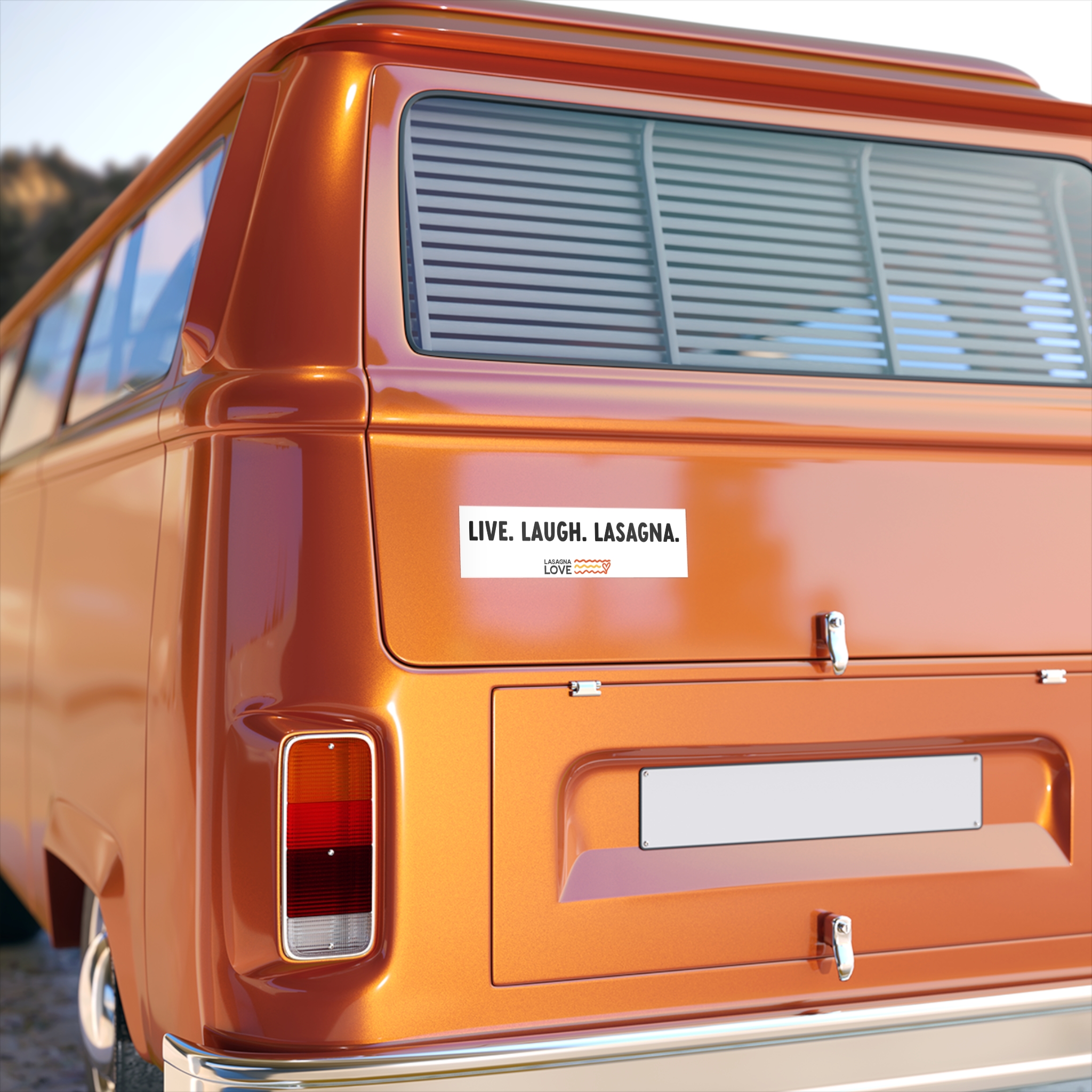 Live. Laugh. Lasagna. Bumper Sticker — Funny Foodie Car Decal (Lasagna Love) - Image 2