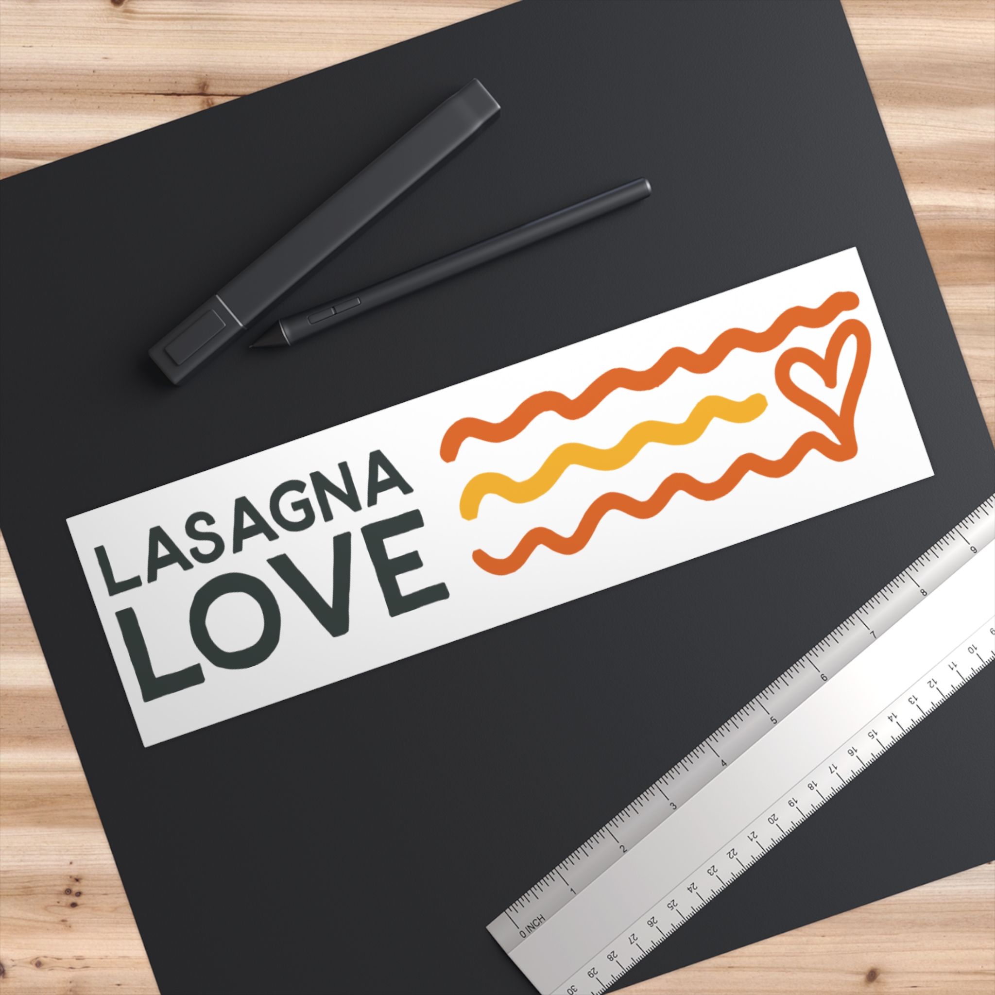 Lasagna Love 11" x 3" Bumper Sticker | Spread Kindness Wherever You Go ❤️ - Image 2