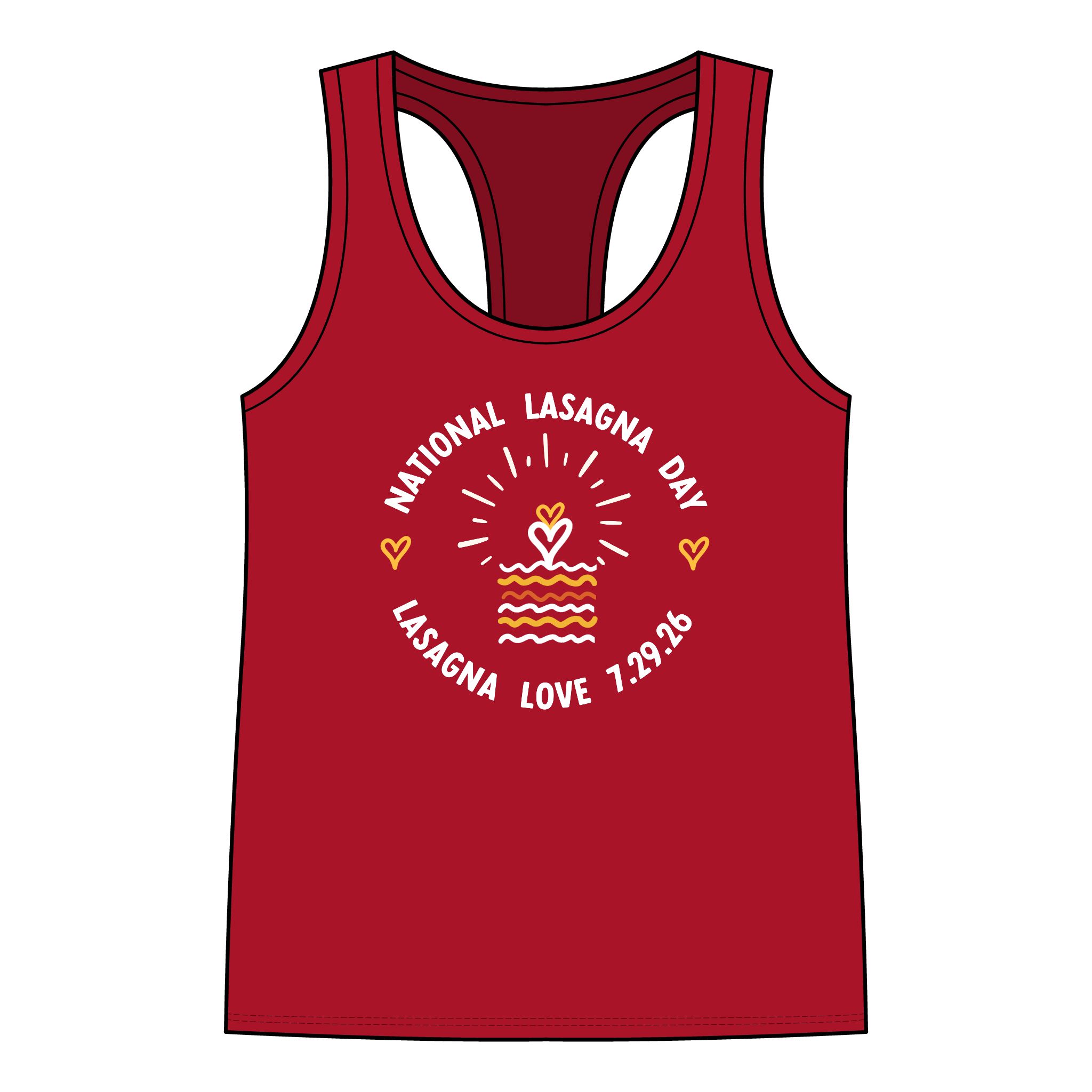 ❤️National Lasagna Day Racerback Tank — Lasagna Love 7.29.26 Celebration Top - Image 5