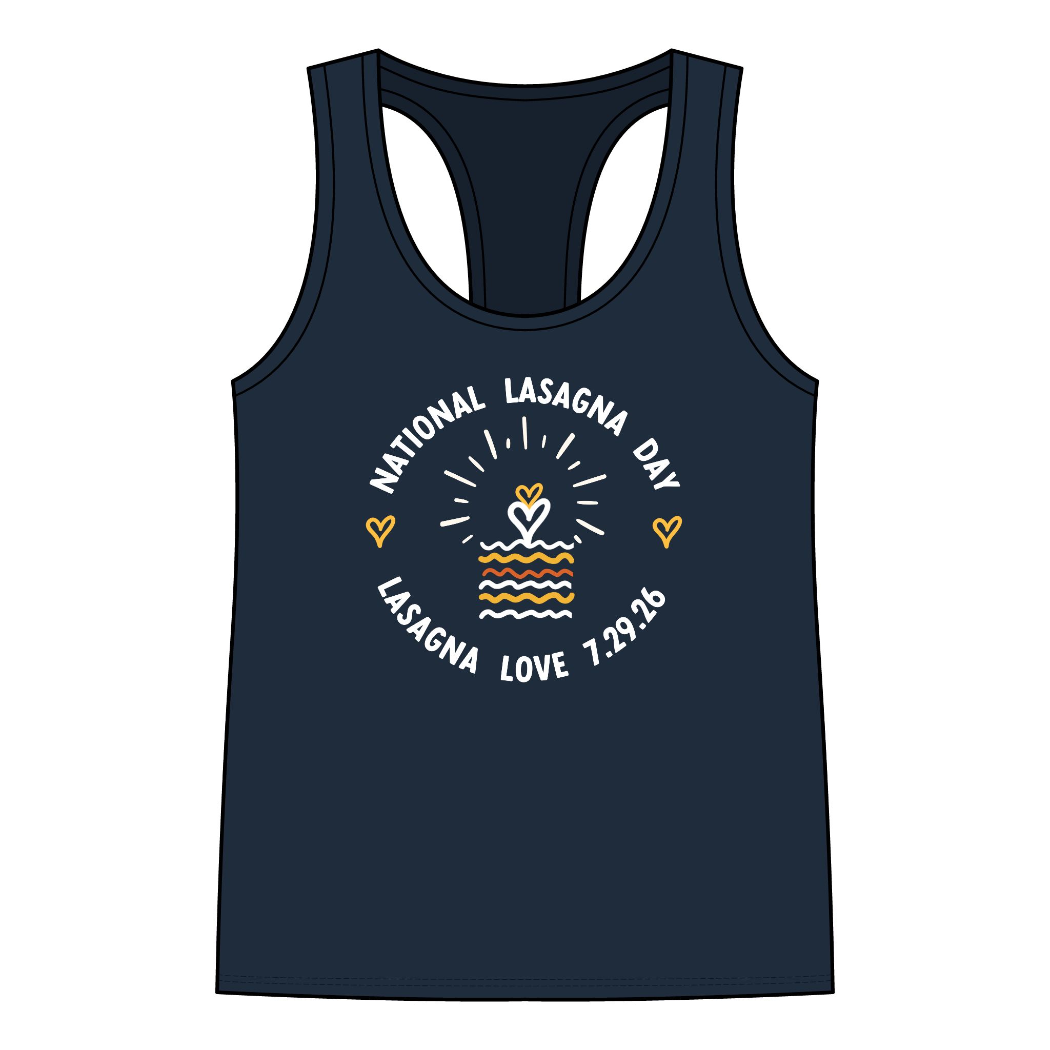 ❤️National Lasagna Day Racerback Tank — Lasagna Love 7.29.26 Celebration Top