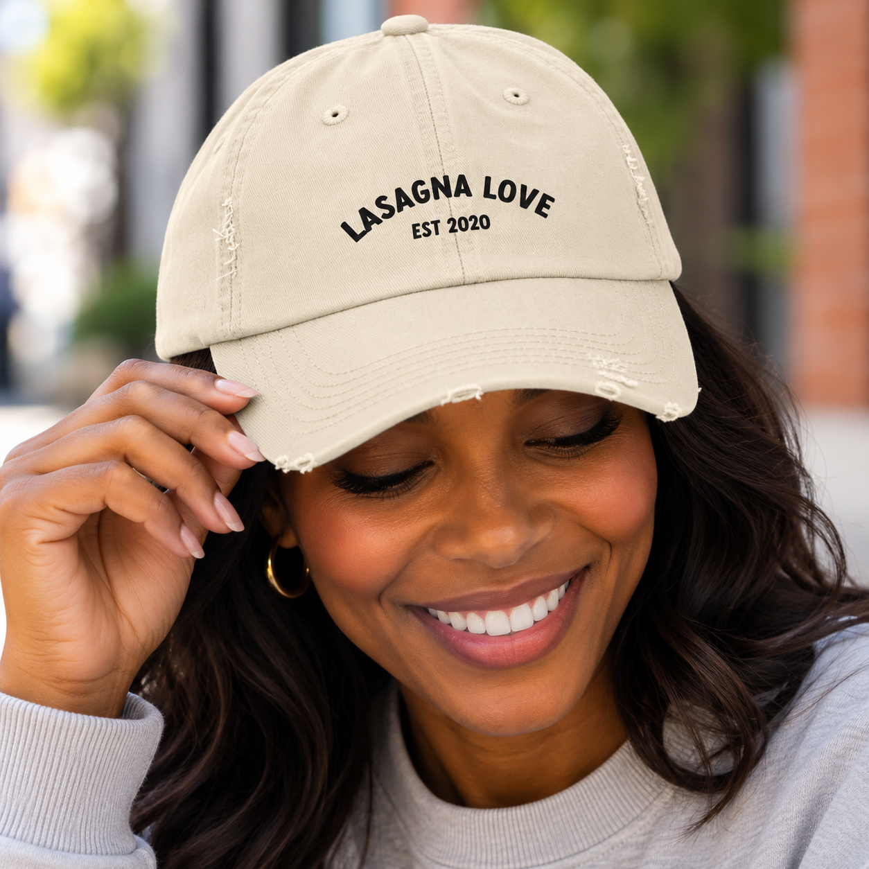 Vintage Lasagna Love Distressed Logo Cap 🧢🧡 - Image 2