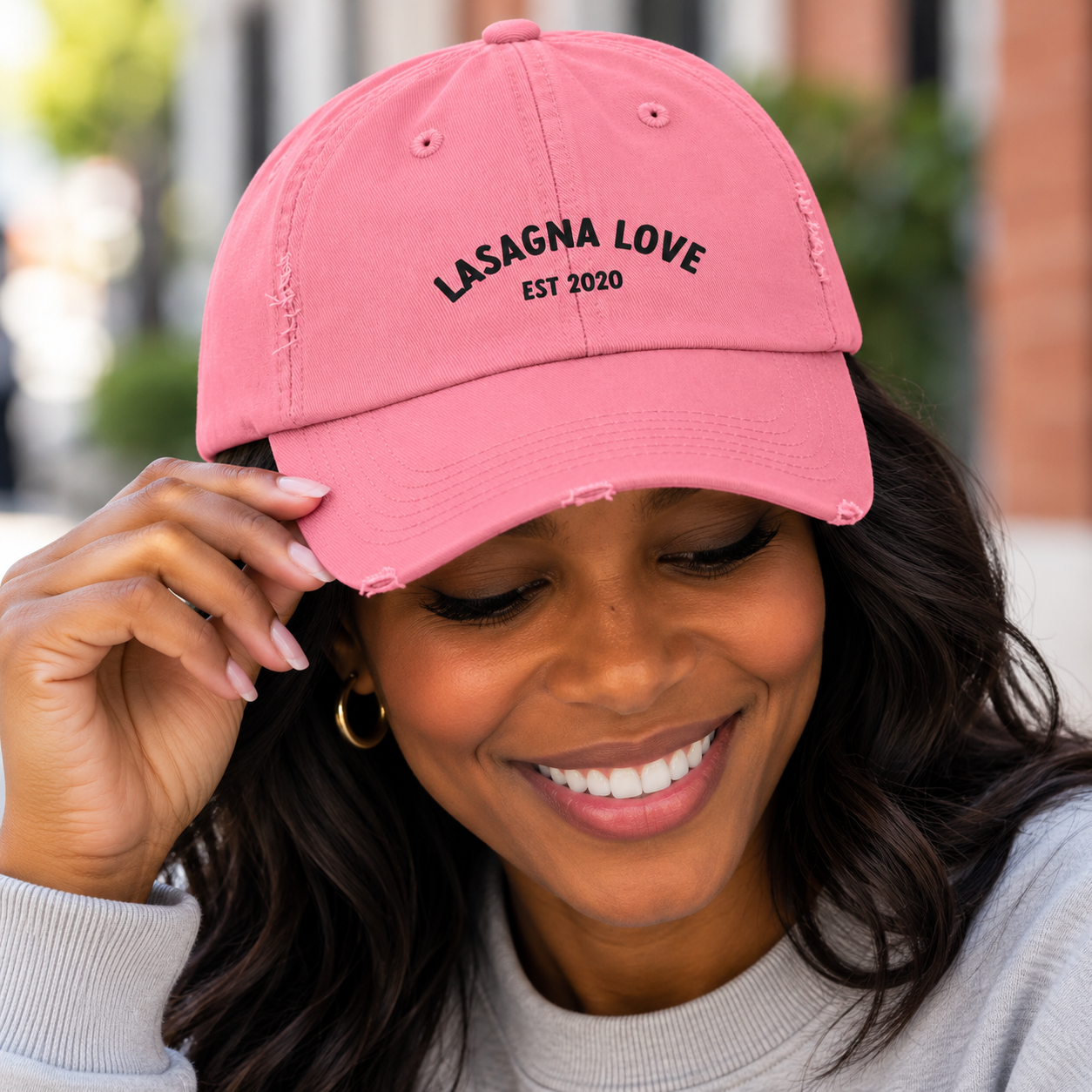 Vintage Lasagna Love Distressed Logo Cap 🧢🧡 - Image 3