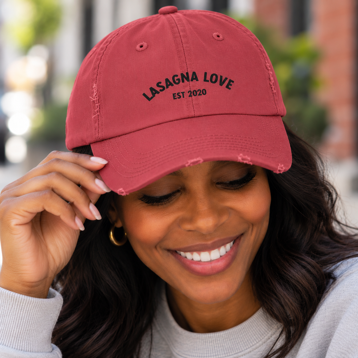 Vintage Lasagna Love Distressed Logo Cap 🧢🧡 - Image 4