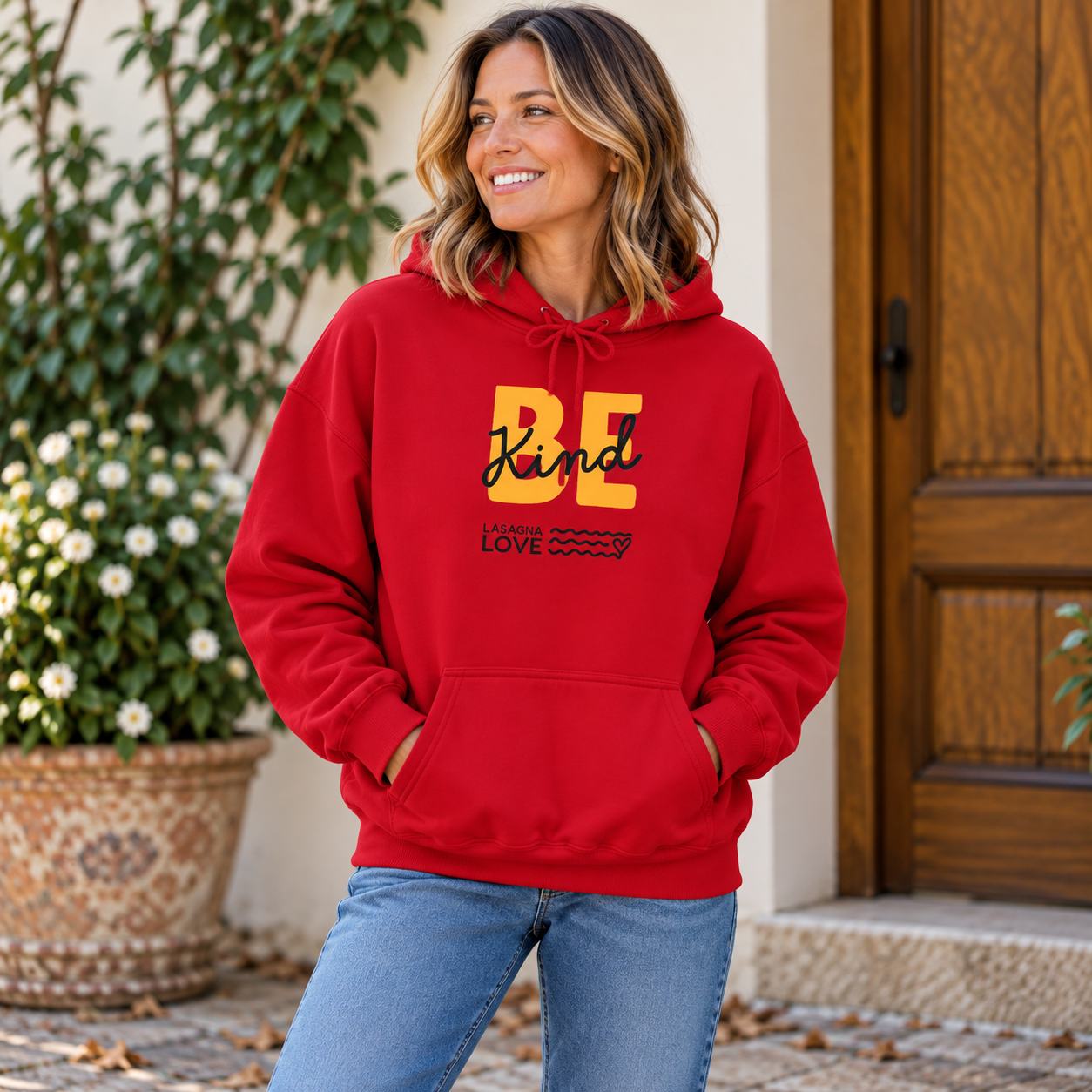 Unisex Be Kind ๐งก Lasagna Love Hoodie for Everyday Giving ๐โจ - Image 2