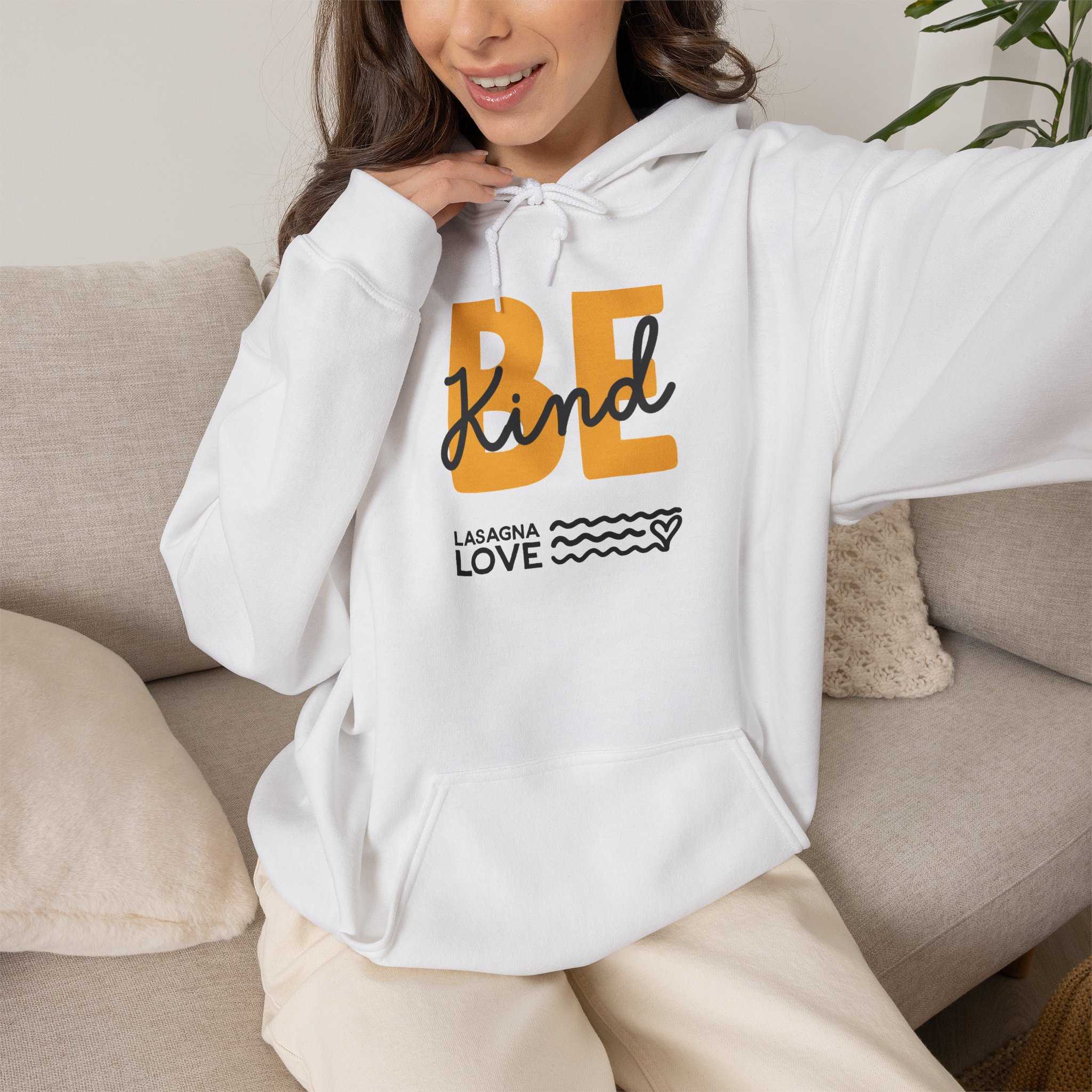 Unisex Be Kind ๐งก Lasagna Love Hoodie for Everyday Giving ๐โจ - Image 3